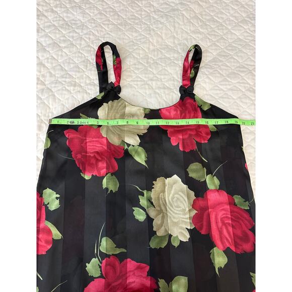 Vintage 90s Floral Slip Maxi Dress Sz L Roses Fairycore Whimsygoth Romantic - Picture 7 of 10